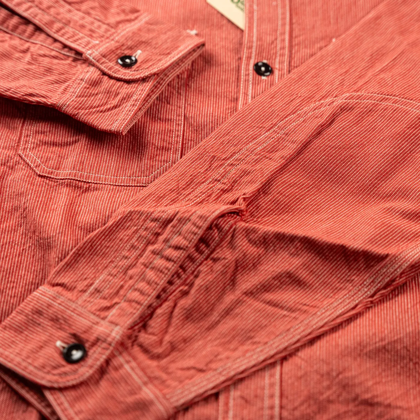 Sugar Cane Jean Corduroy Work Shirt – Red - Image 4