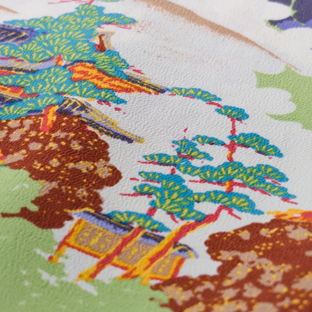 Sun Surf ‘Ancient Capital’ Rayon Crepe Hawaiian Shirt – Green - Image 4