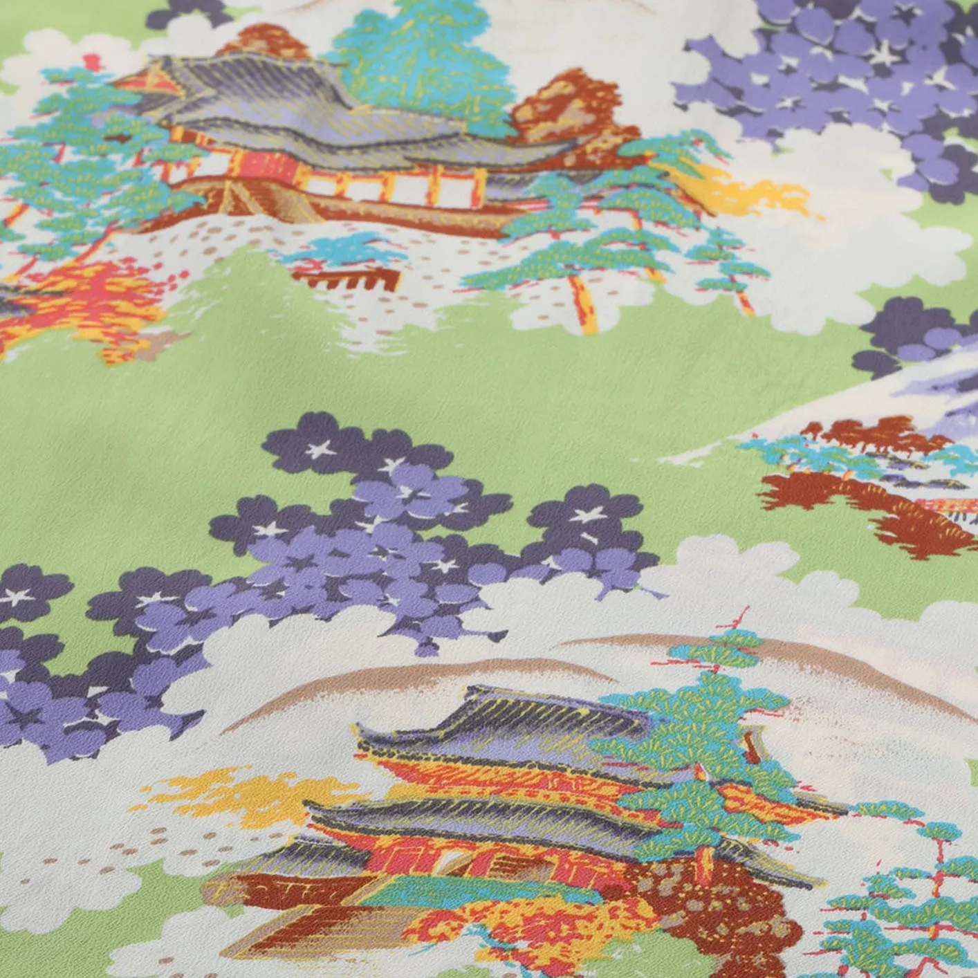 Sun Surf ‘Ancient Capital’ Rayon Crepe Hawaiian Shirt – Green - Image 6