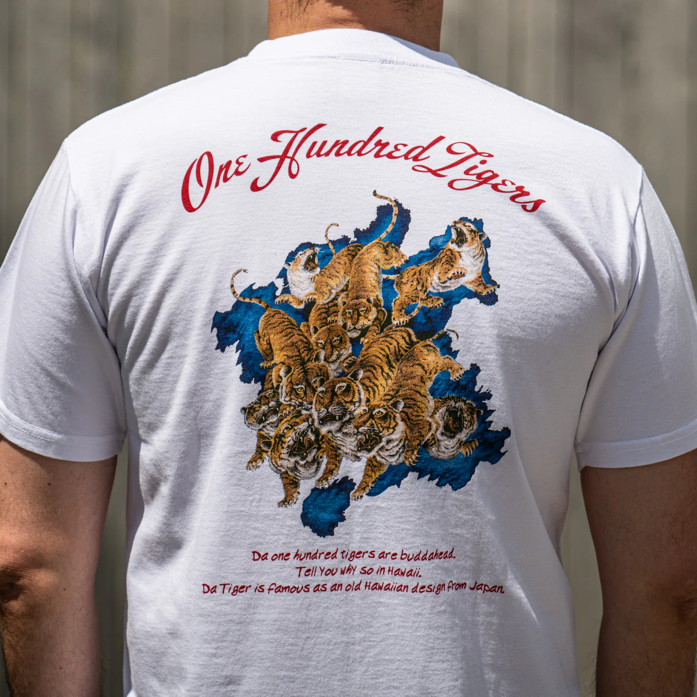 Sun Surf ‘One Hundred Tigers’ Loopwheeled T-Shirt – White - Image 4
