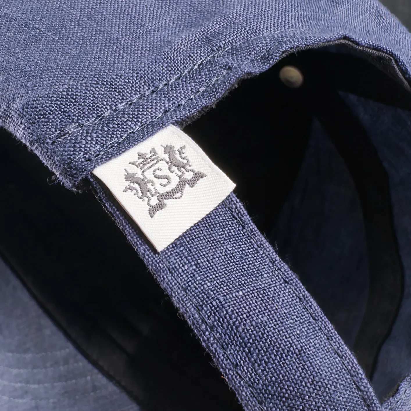 Sunspel Linen Cap – Light Navy - Image 2