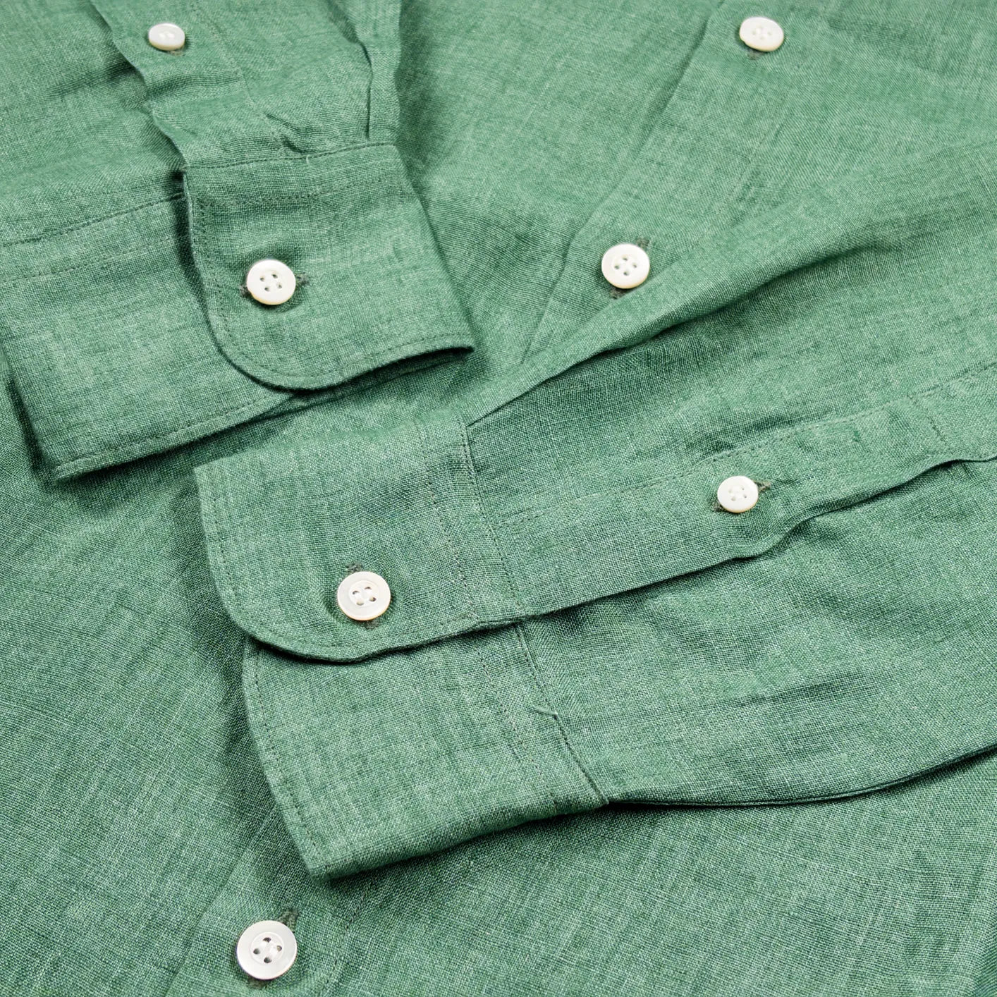 Sunspel Linen Shirt – Bright Green - Image 4