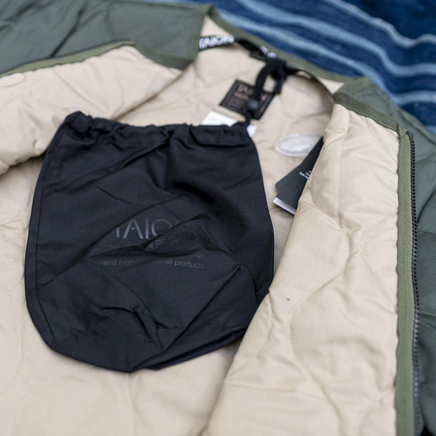 Taion Military W-Zip Down Liner Jacket – Olive - Image 6