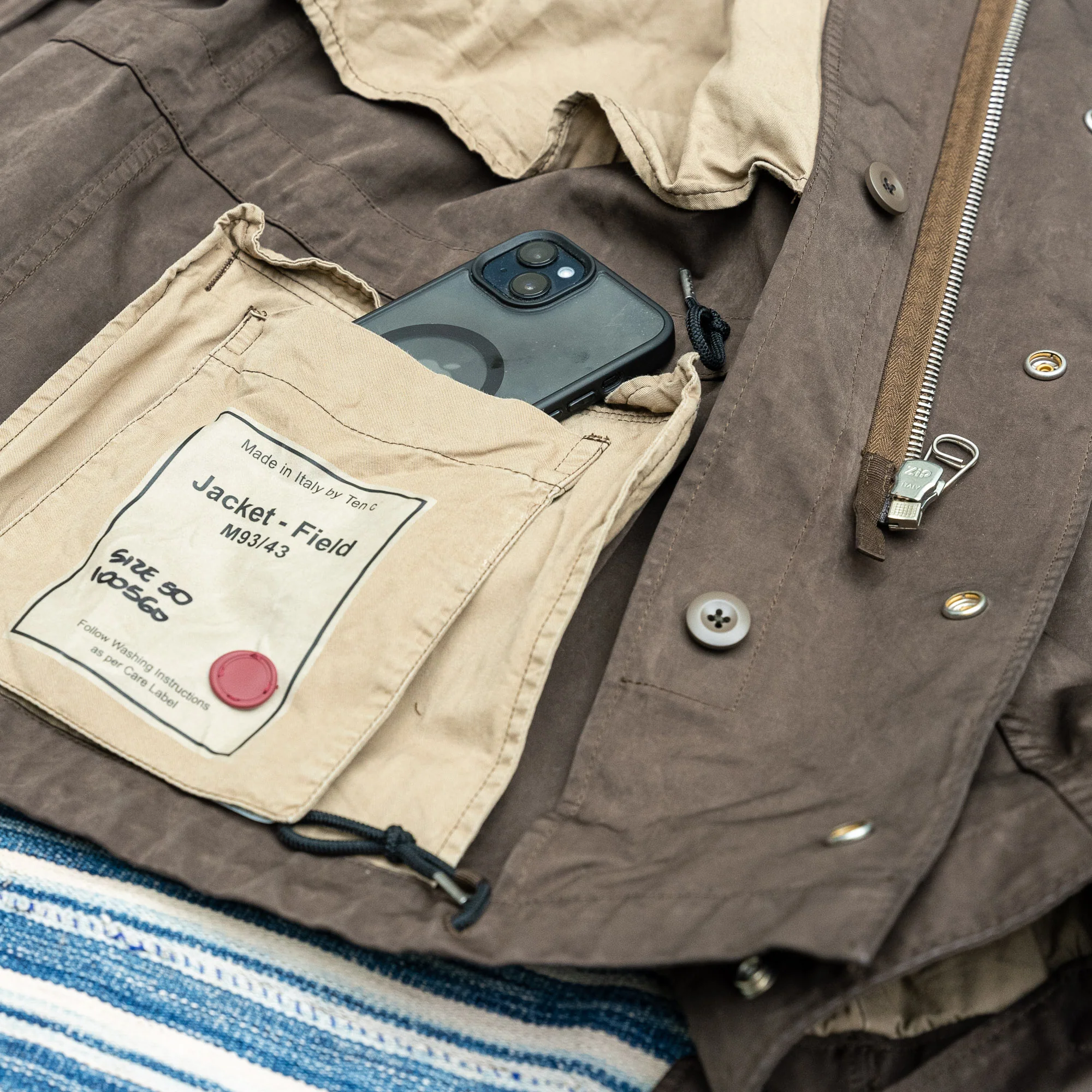 Ten C 13oz OJJ Field Jacket – Dark Olive - Image 5