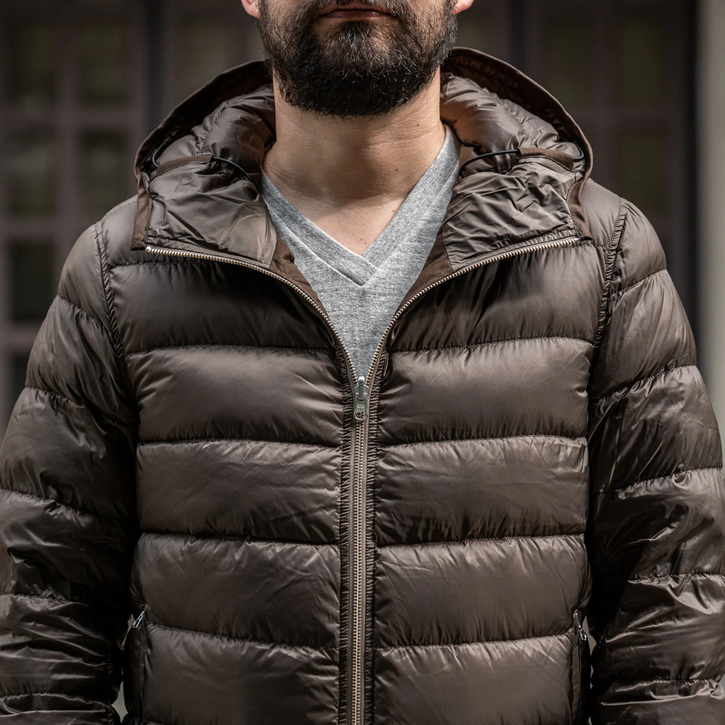 Ten C Hooded Down Liner - Brown/Olive - Image 7
