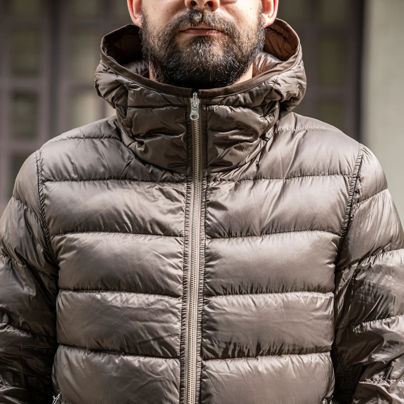 Ten C Hooded Down Liner - Brown/Olive - Image 8