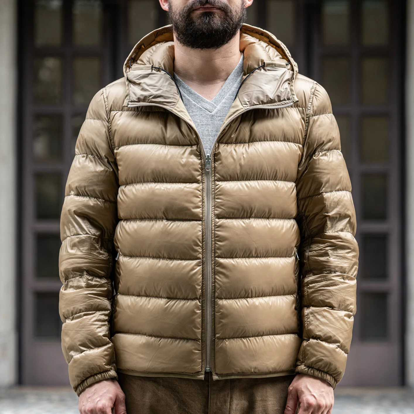 Ten C Hooded Down Liner - Light Khaki - Image 3