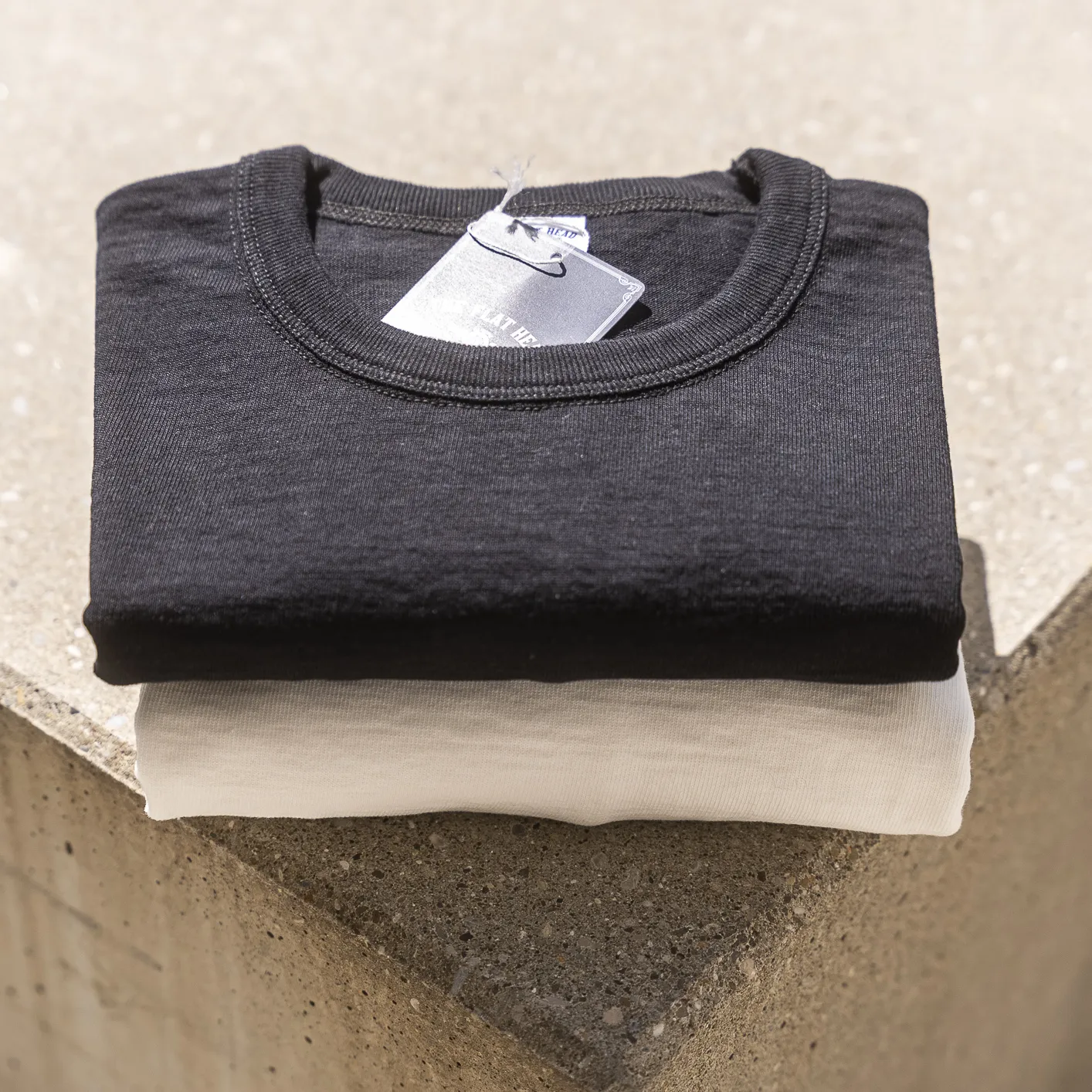 The Flat Head 20oz ‘Legacy Weight’ Loopwheeled T-Shirt - Off-White - Image 5