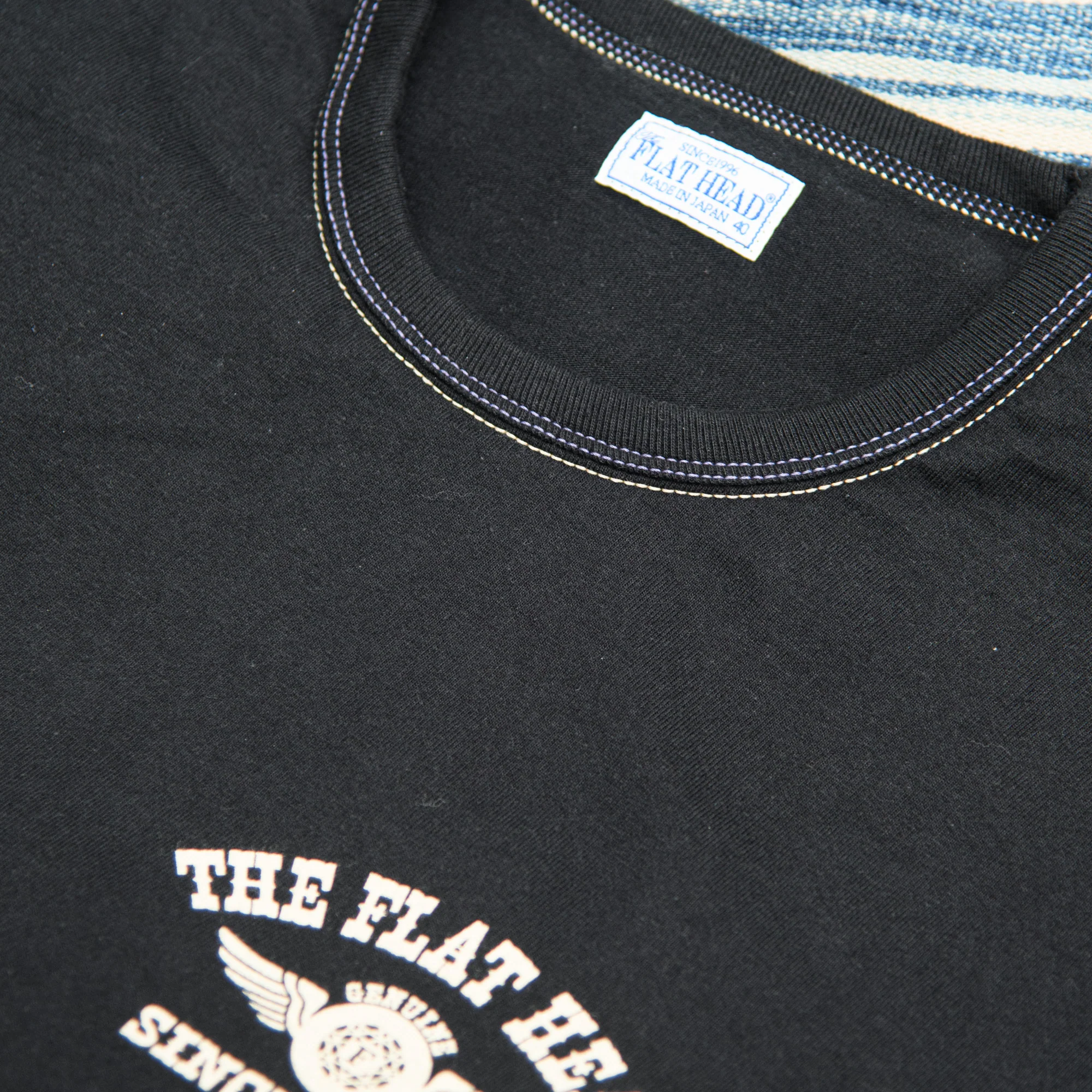 The Flat Head ‘Flying Wheel’ 9,7oz Loopwheeled Longsleeve – Black - Image 3