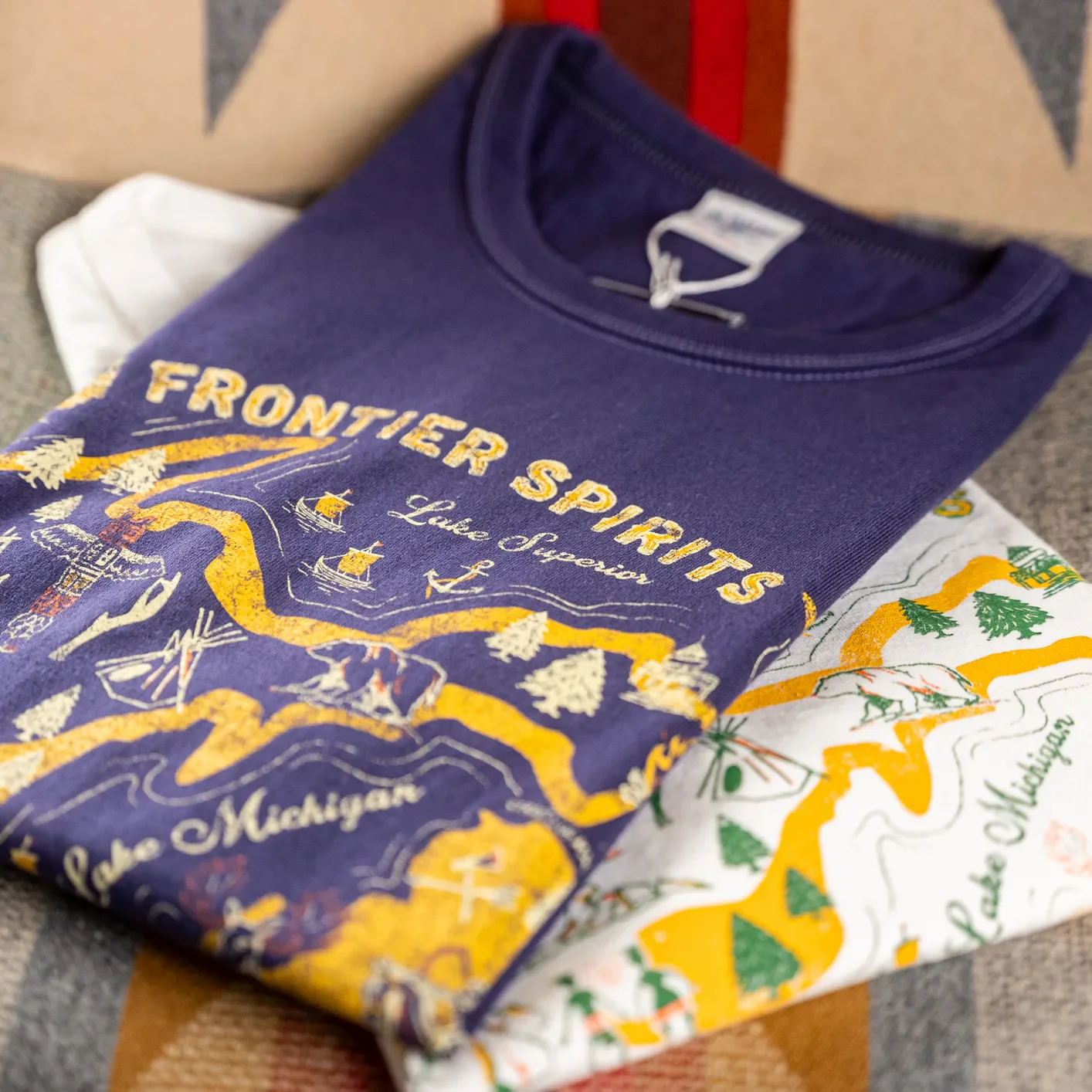 The Flat Head ‘Frontier Spirits’ 9.7oz Loopwheeled T-Shirt – Purple - Image 4