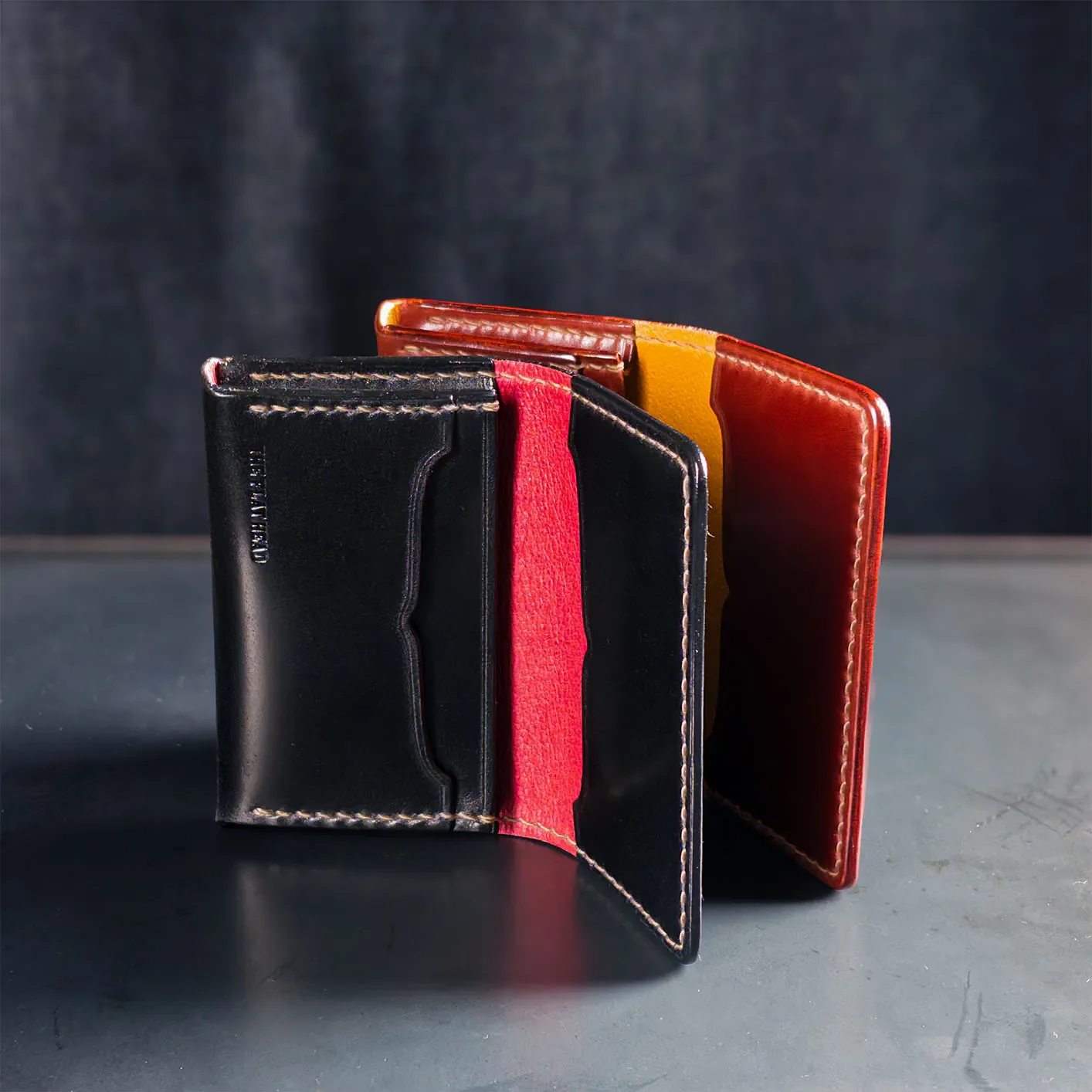 The Flat Head ‘Shinki Hikaku’ Cordovan Card Case – Brown - Image 2
