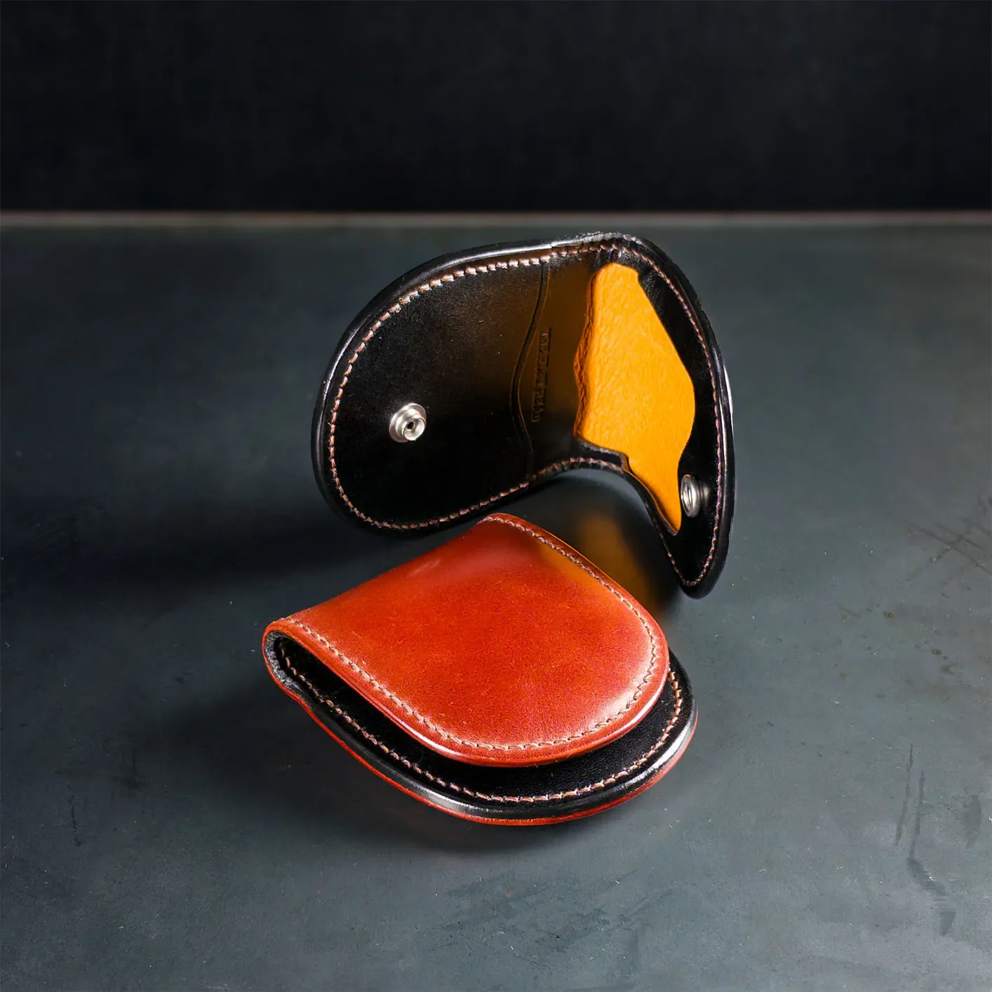The Flat Head ‘Shinki Hikaku’ Cordovan Coin Case – Brown - Image 4