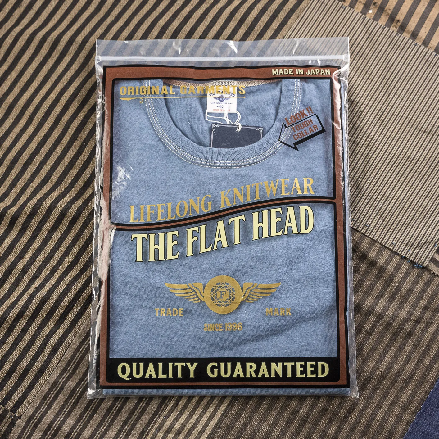 The Flat Head THC 9.7oz Heavyweight Loopwheeled T-Shirt – Blue