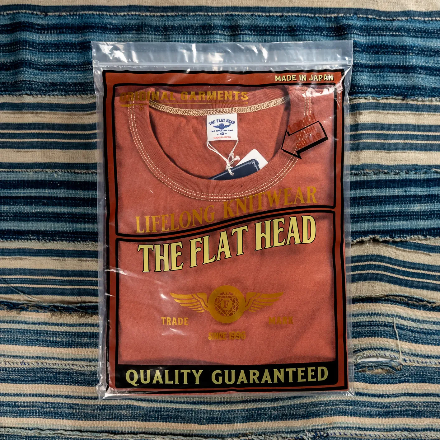 The Flat Head THC 9.7oz Heavyweight Loopwheeled T-Shirt – Rust Orange
