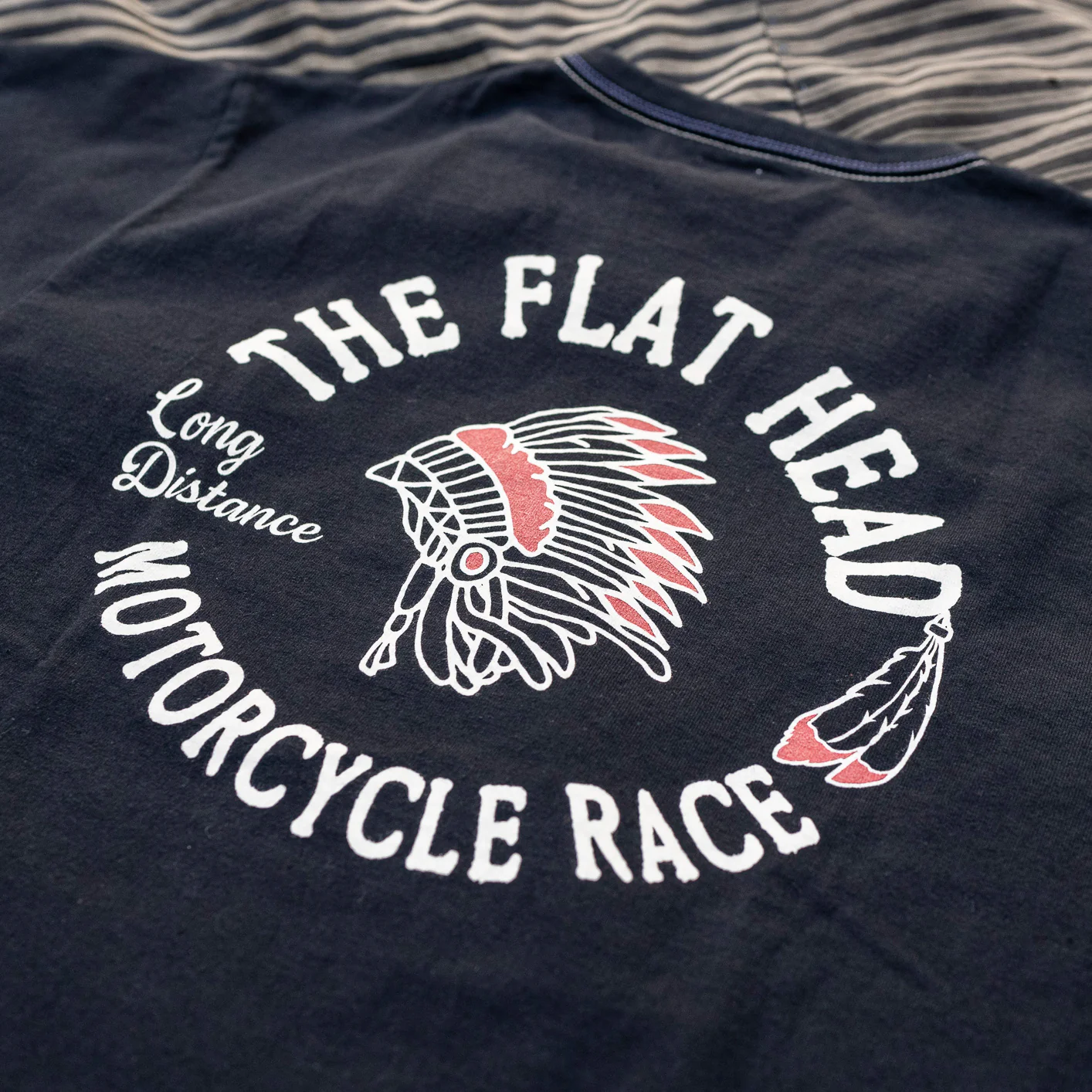 The Flat Head ‘War Bonnet’ 9.7oz Loopwheeled T-Shirt – Black - Image 3