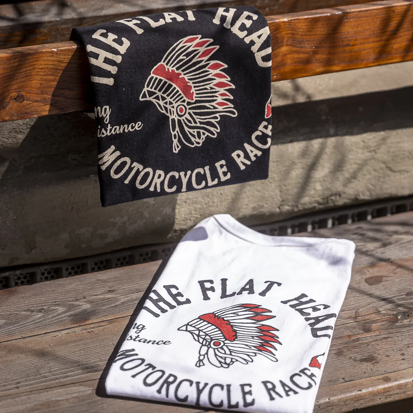 The Flat Head ‘War Bonnet’ 9.7oz Loopwheeled T-Shirt – White - Image 5