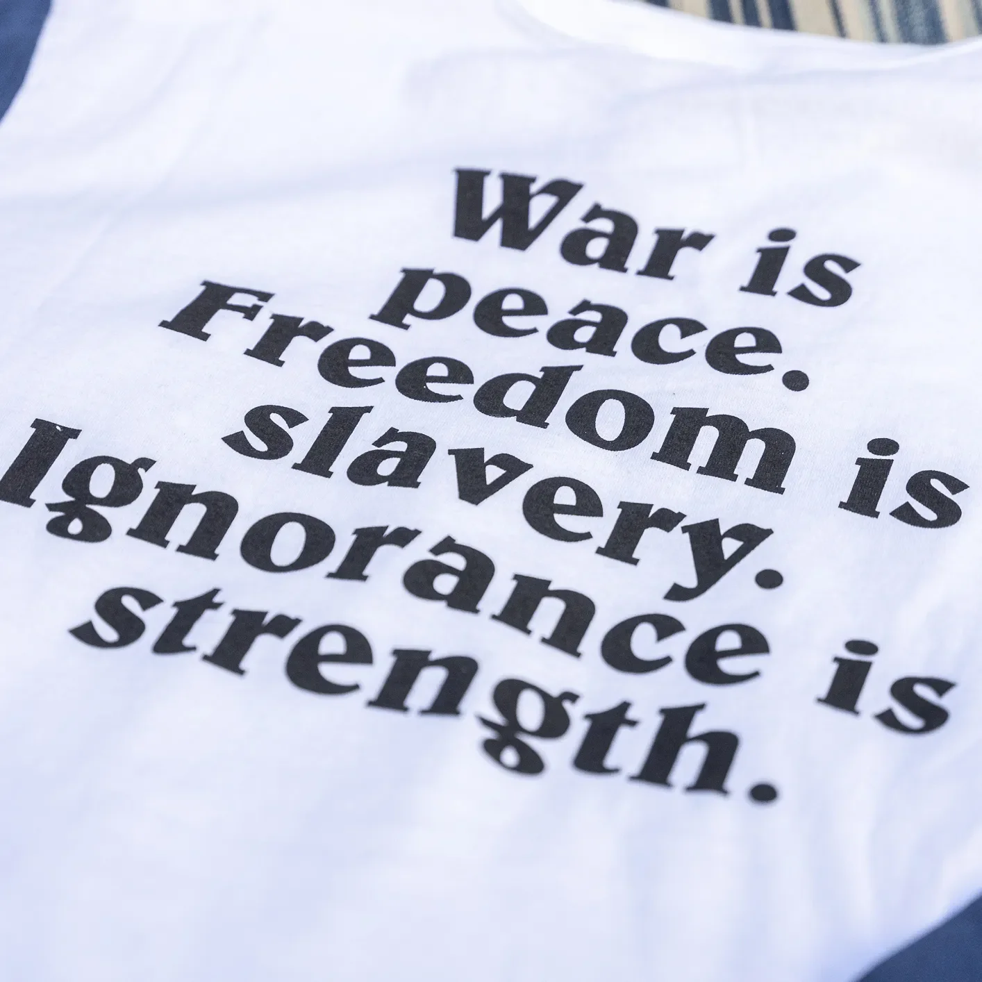 TSPTR ‘Peace Please’ Baseball T-Shirt - White / Navy - Image 4