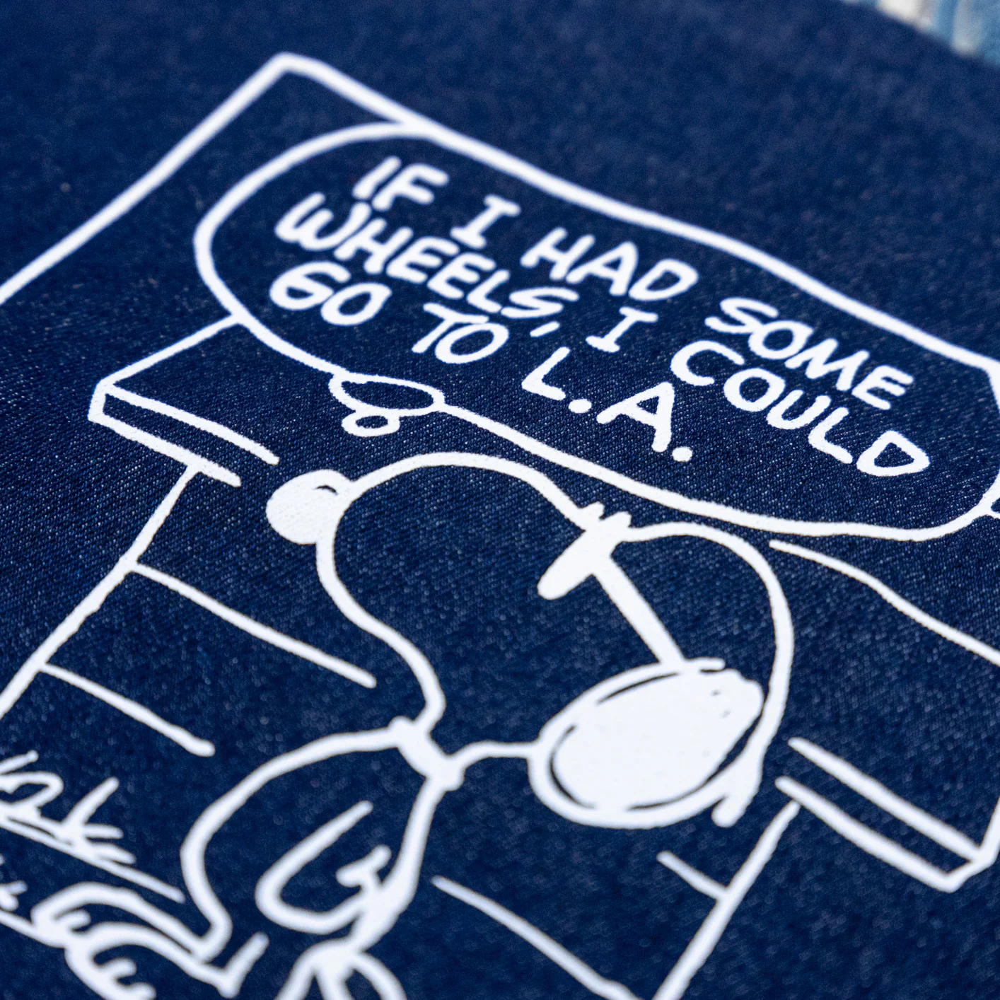 TSPTR Peanuts ‘Wheels’ Denim Tote Bag – Indigo / Snoopy - Image 2