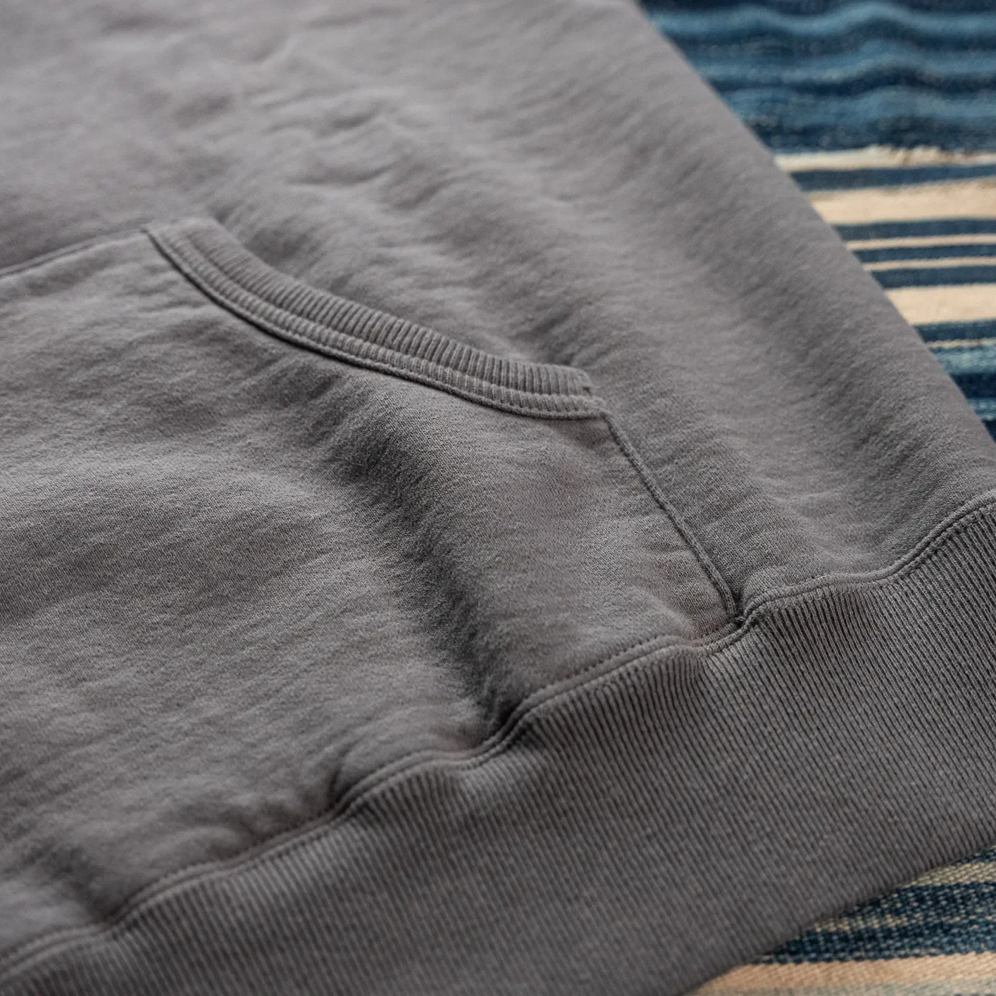 UES 13.5oz Heavyweight Loopwheeled Hoodie – Grey - Image 4