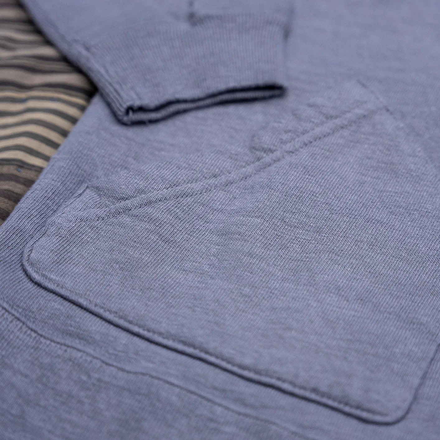 UES 13oz Slub Nep Pocket Sweater - Gray - Image 3