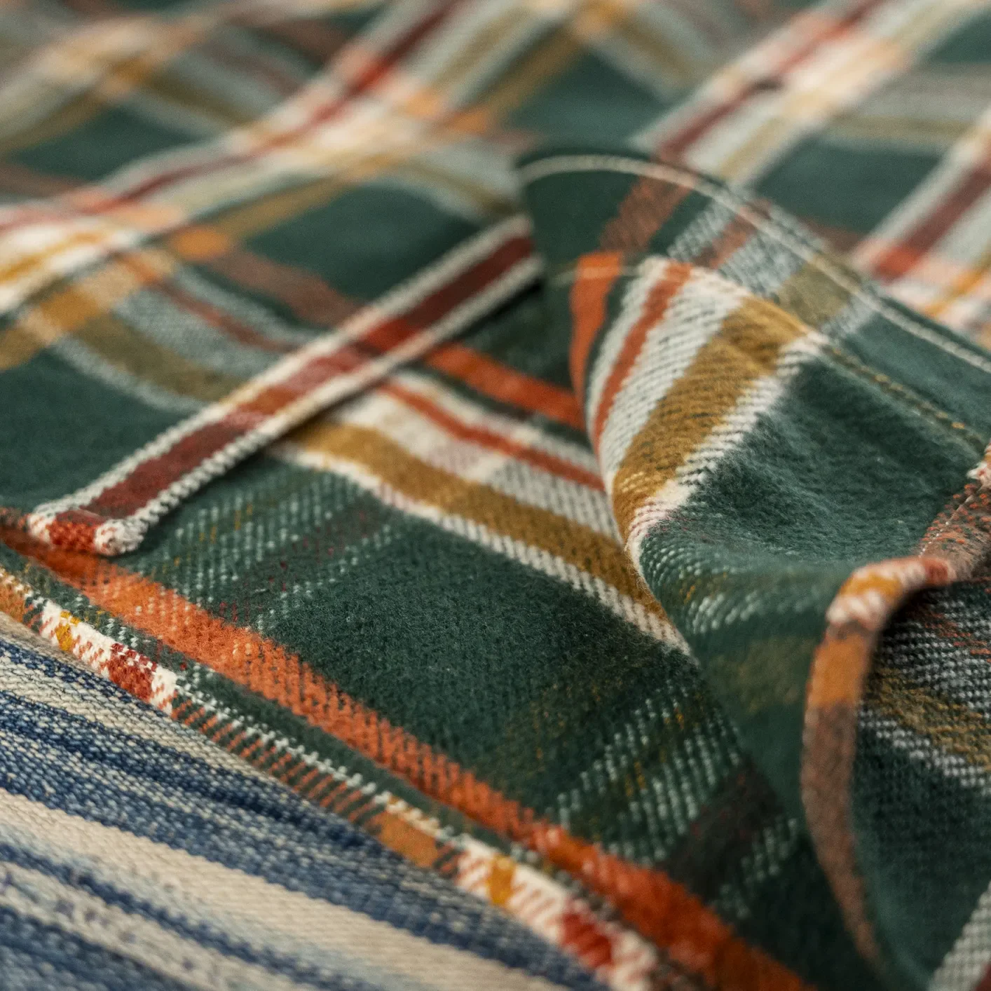 UES 14.5oz Heavy Selvedge Flannel Shirt – Green - Image 5