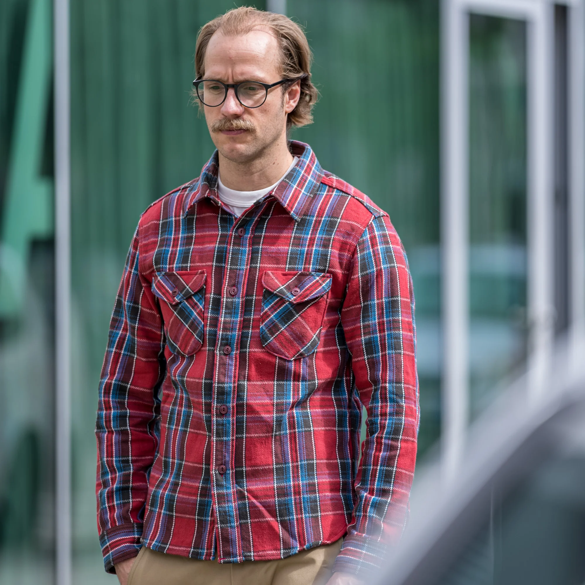 UES 14.5oz Heavy Selvedge Flannel Shirt – Red - Image 6
