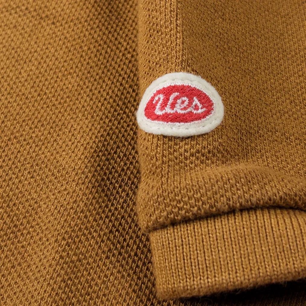 UES 67LW Rahben Stitch Loopwheeled Polo Shirt – Mustard - Image 4