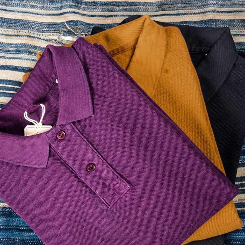 UES 67LW Rahben Stitch Loopwheeled Polo Shirt – Mustard - Image 5