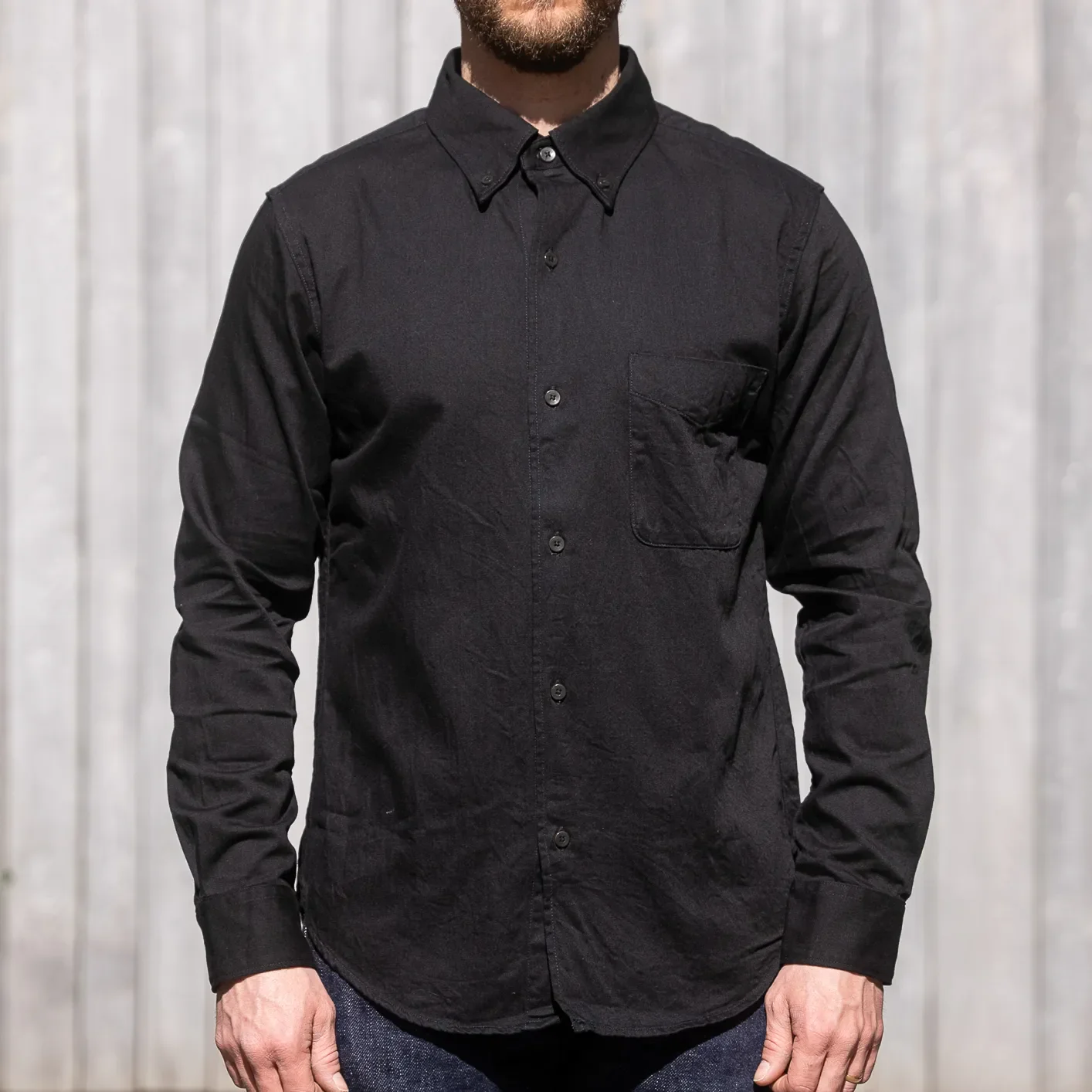 UES 6oz Sulphur Dyed Denim B.D.-Shirt - Black