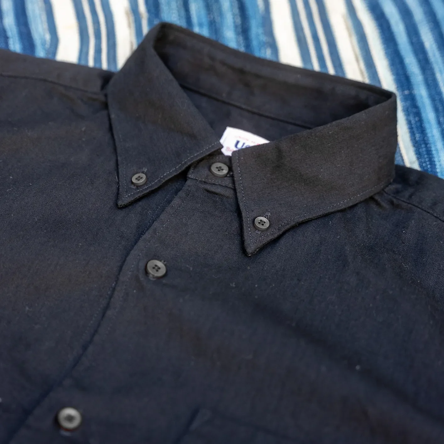 UES 6oz Sulphur Dyed Denim B.D.-Shirt - Black - Image 2