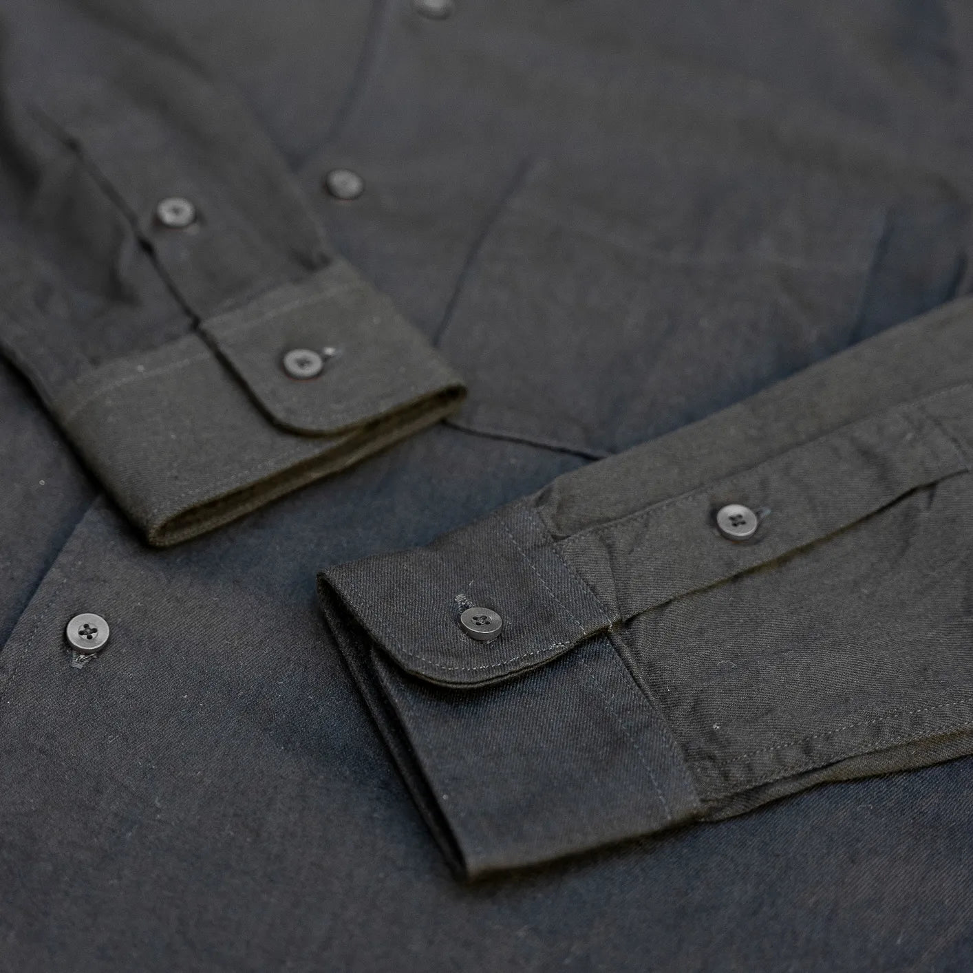 UES 6oz Sulphur Dyed Denim B.D.-Shirt - Black - Image 3
