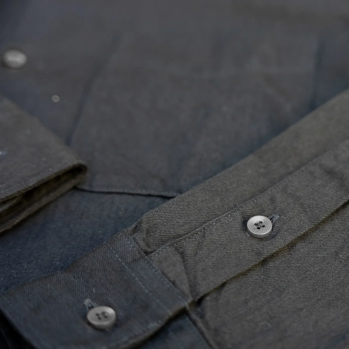 UES 6oz Sulphur Dyed Denim B.D.-Shirt - Black - Image 4
