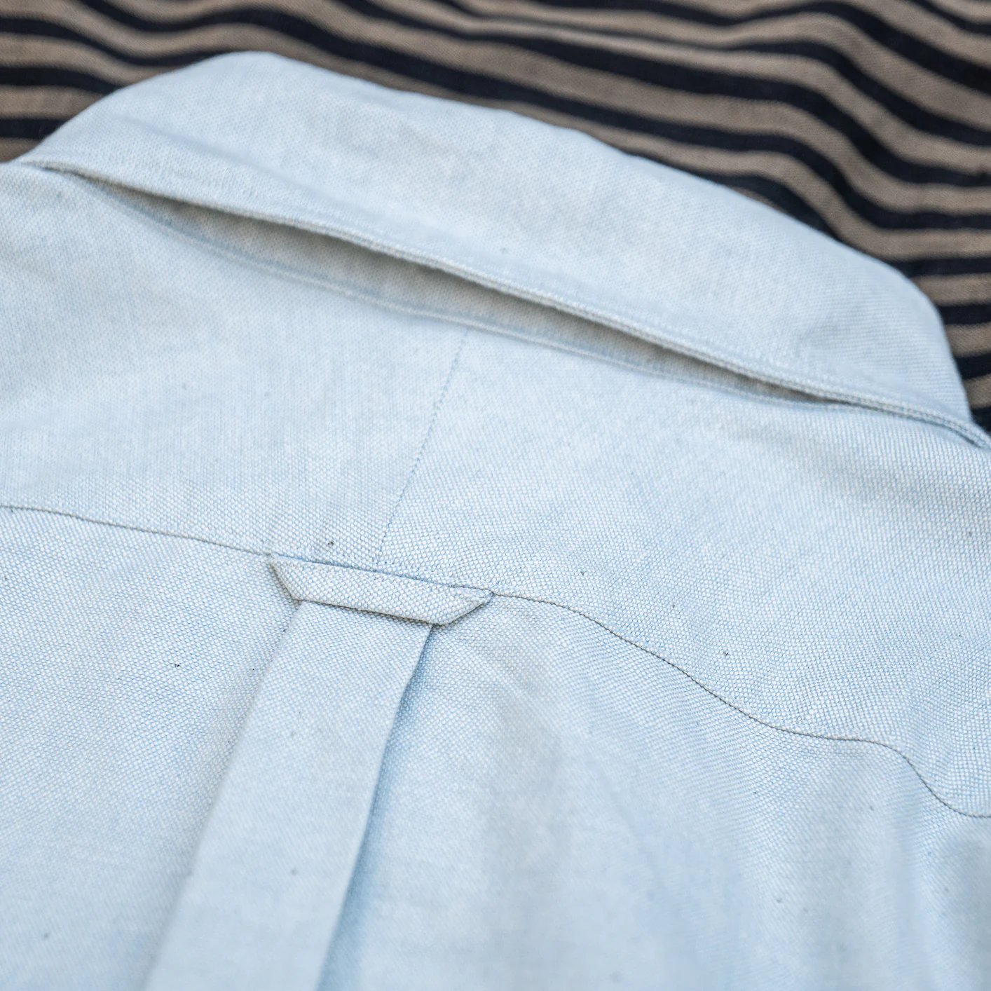 UES 8.6oz Button-Down Selvedge Oxford Shirt – Light Indigo - Image 4