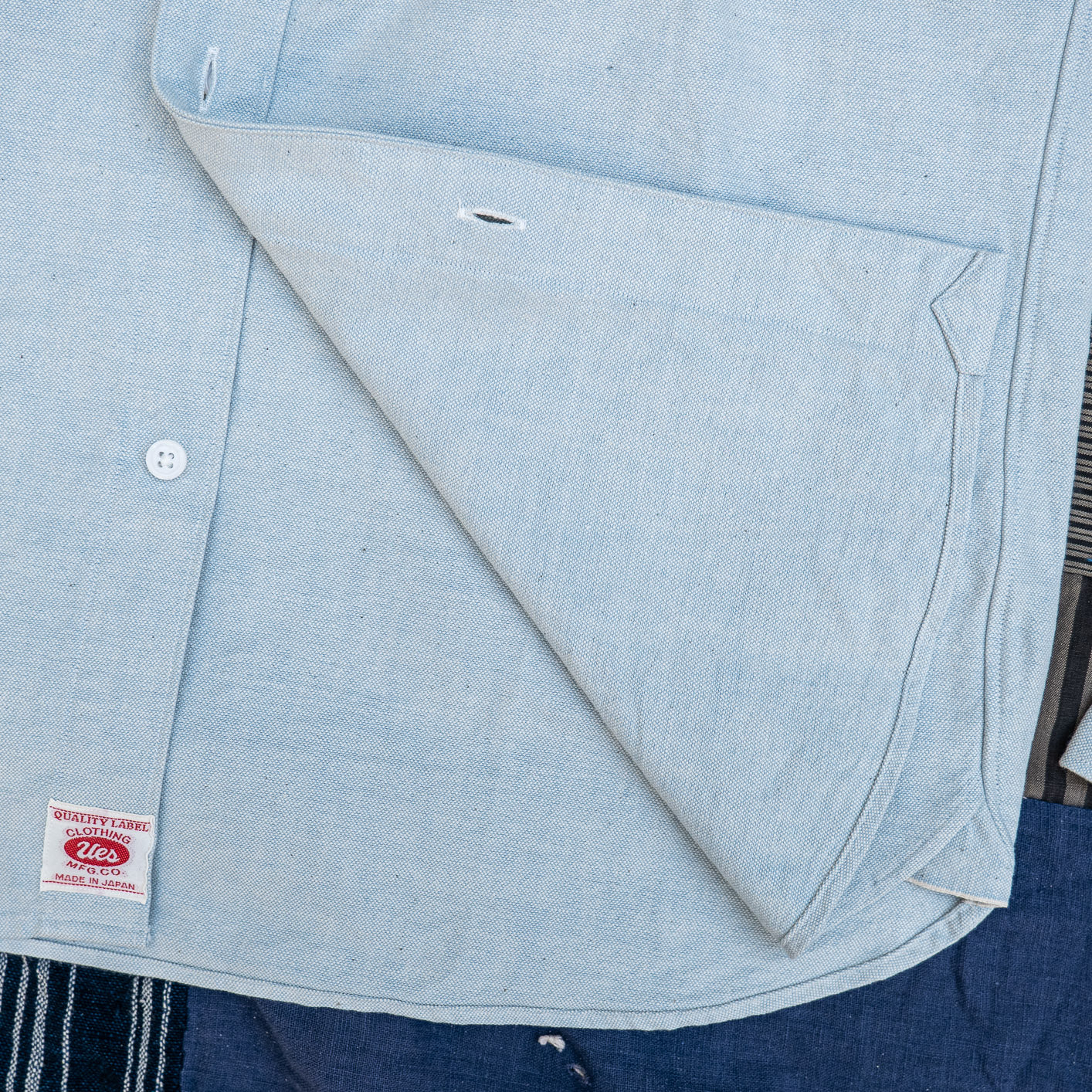 UES 8.6oz Button-Down Selvedge Oxford Shirt – Light Indigo - Image 6