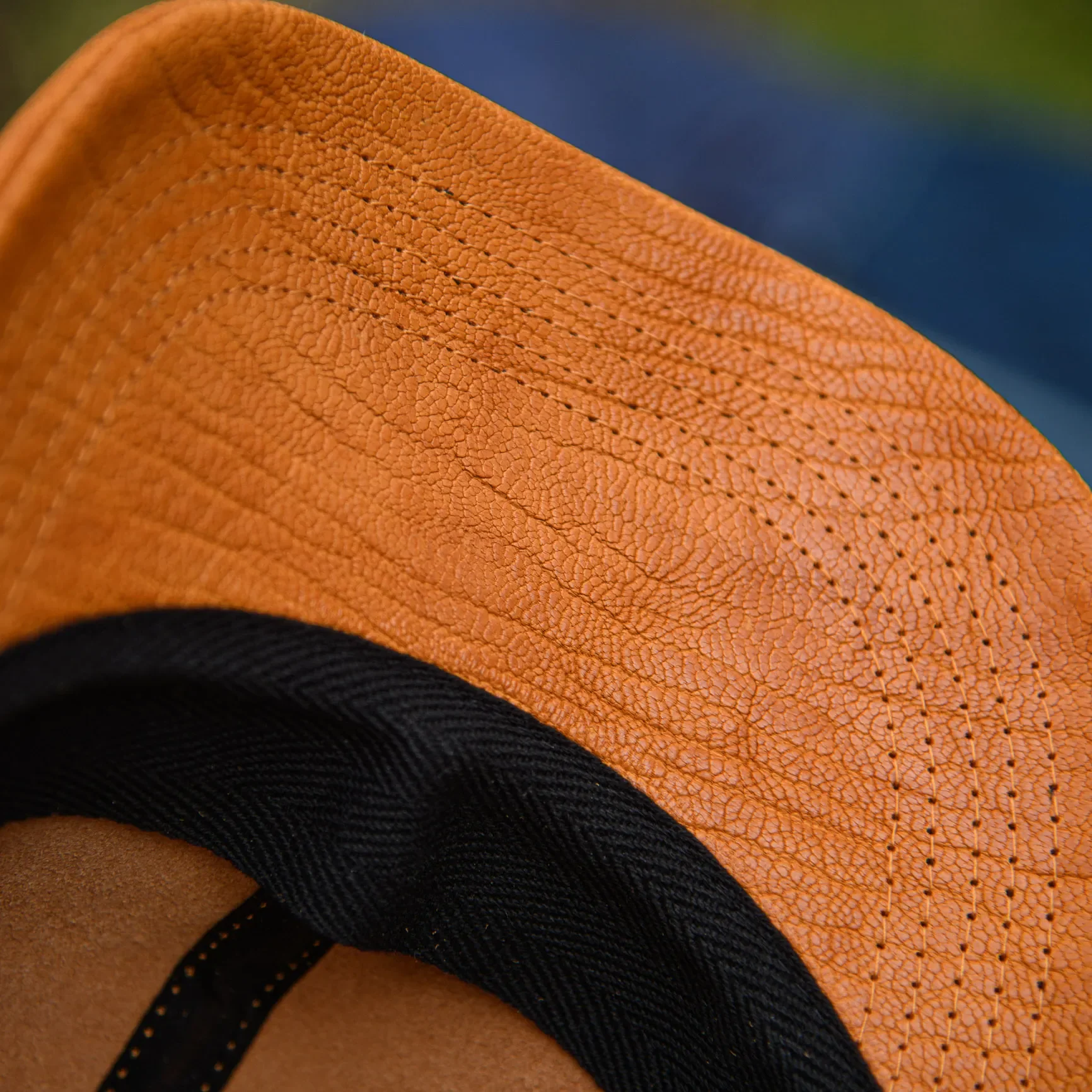 UES Leather Baseball Cap - Camel / Goatskin - Image 2