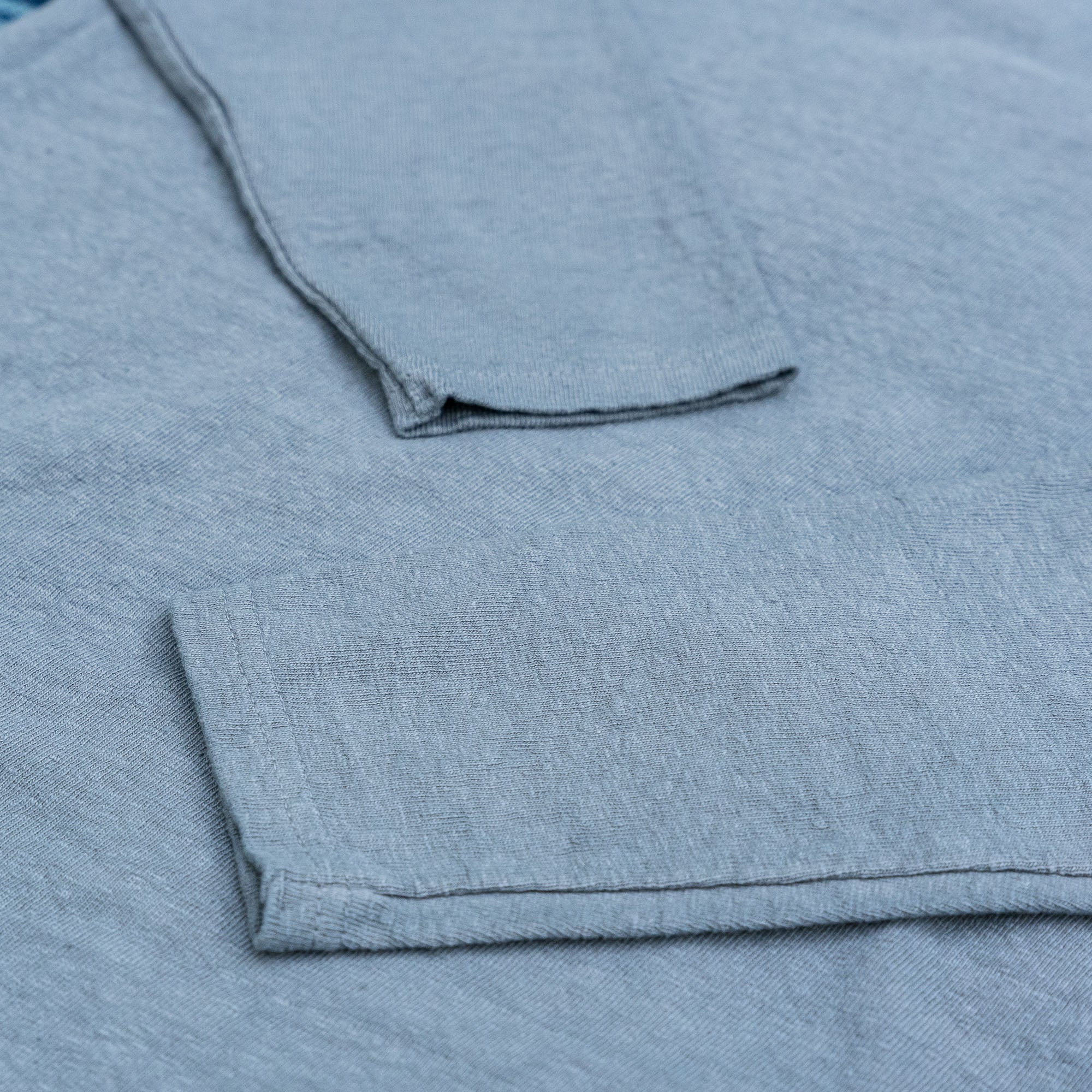 UES No.8 9.5oz Heavyweight Slub Nep Longsleeve – Grey Blue - Image 3