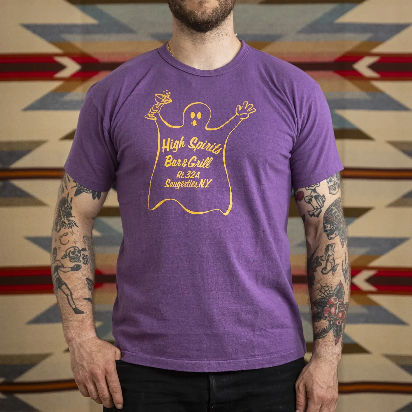 Warehouse & Co. Lot 4064 'High Spirits' 2nd Hand Collection T-Shirt - Purple