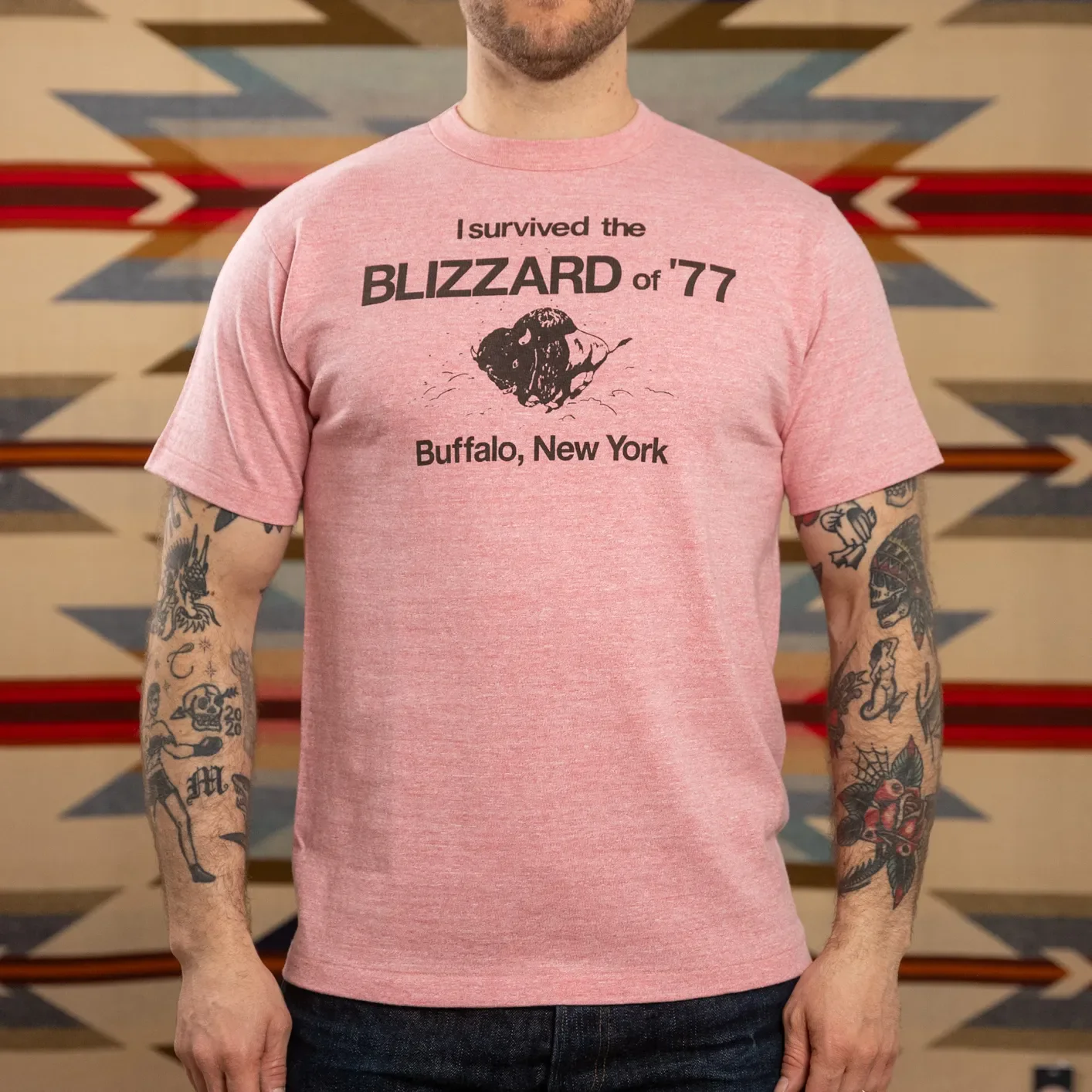 Warehouse Co. Lot 4096 ‘Blizzard’ 88/12 Loopwheeled T-Shirt – Red Heather