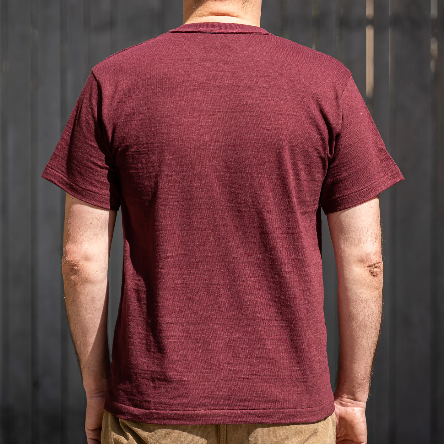 Warehouse Co. Lot 4601 Loopwheeled Slub Yarn T-Shirt - Bordeaux - Image 3