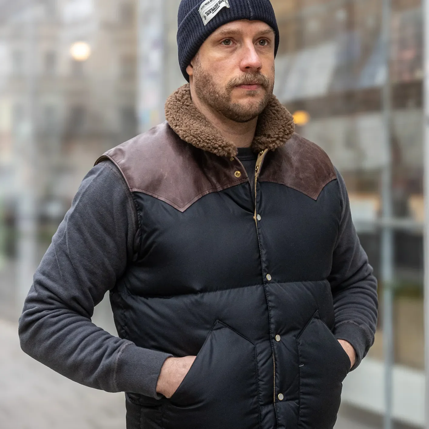 Warehouse Co. × Rocky Mountain Featherbed Lot 2235 Christy Down Vest – Black - Image 7