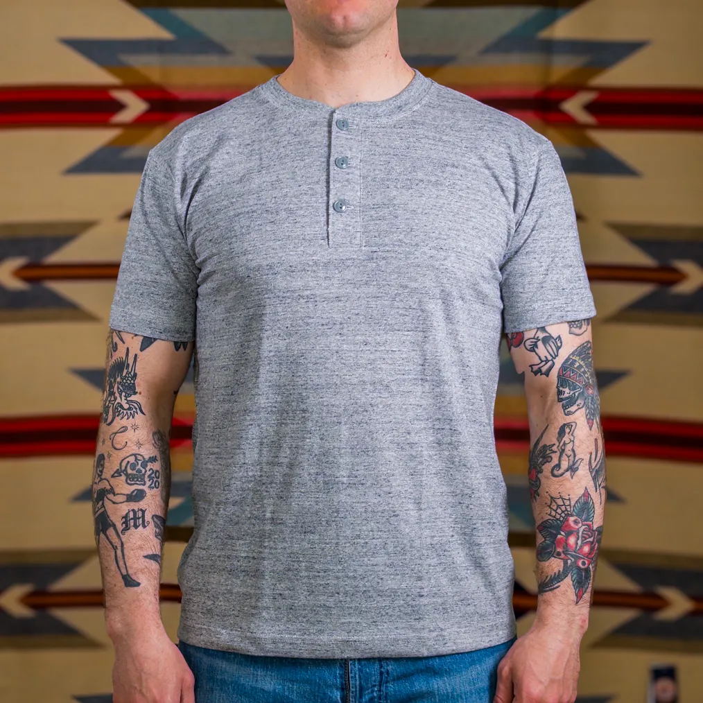 Whitesville 7oz Tubular Knit Henley T-Shirt – Heather Grey