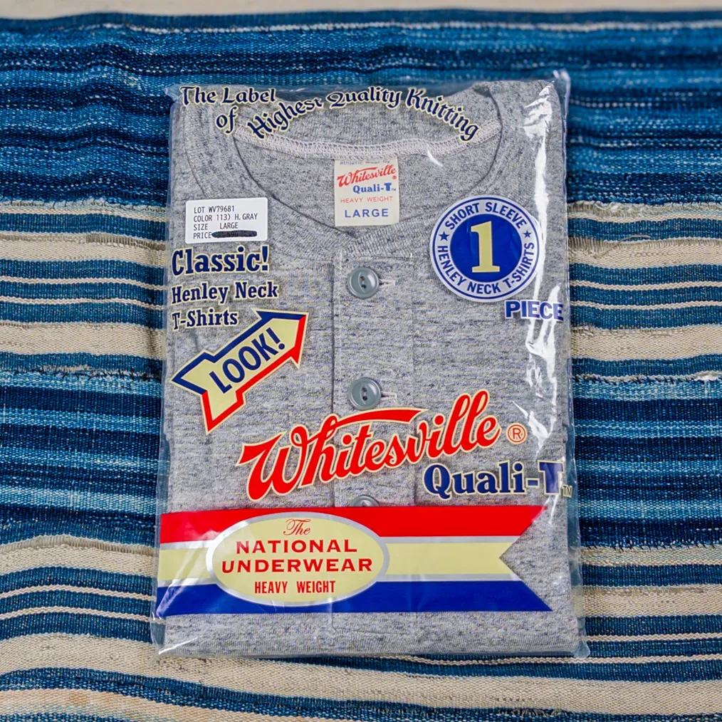 Whitesville 7oz Tubular Knit Henley T-Shirt – Heather Grey - Image 2